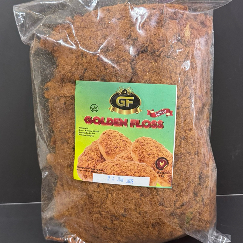 

Golden Floss Abon Ayam Spicy 1kg chicken floss flos dressing Pedas