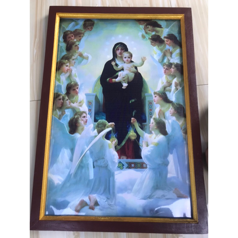 poster hiasan dinding bunda maria plus bingkai