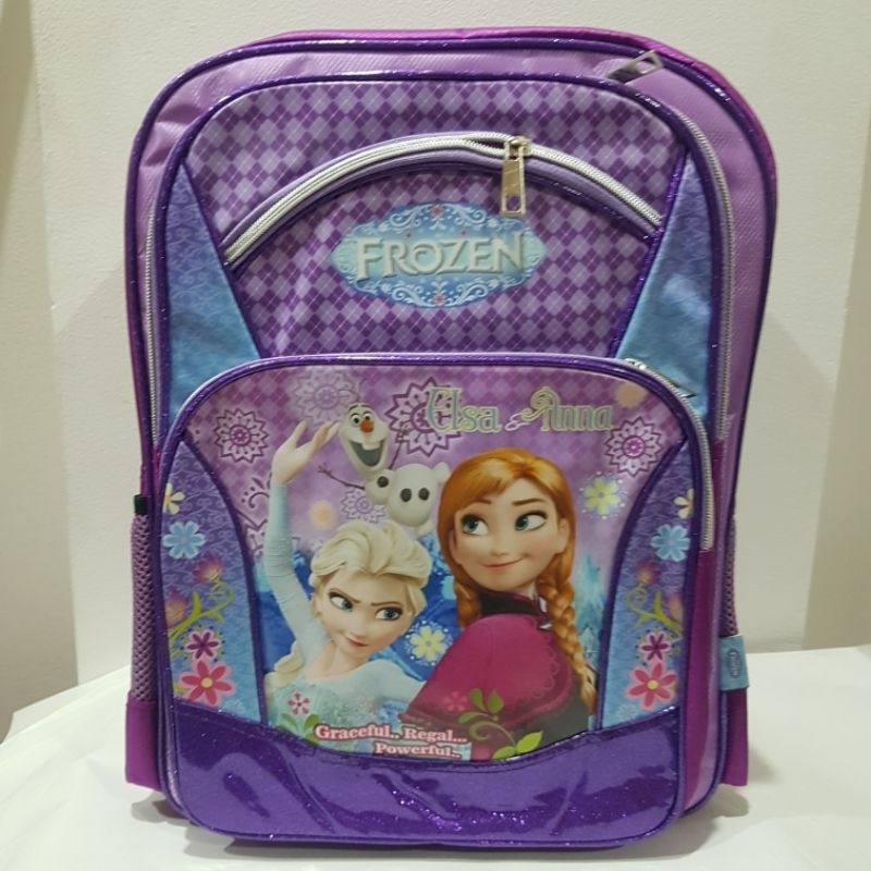 Tas Ransel Anak SD Motif Frozen Ungu / Tas Sekolah Anak SD Ga Timbul Frozen Ungu Besar