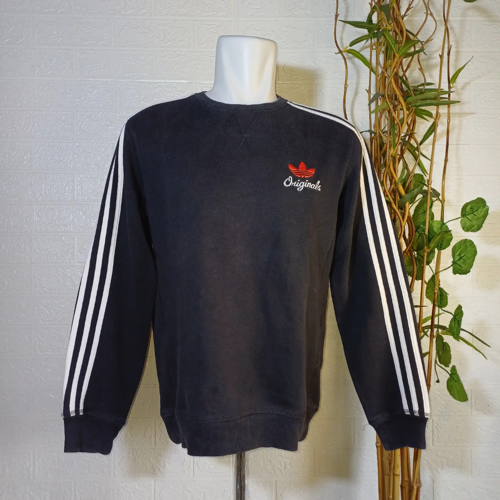 CREWNECK ADIDAS, SIZE L (SECOND BRANDED) HITAM, CN0047
