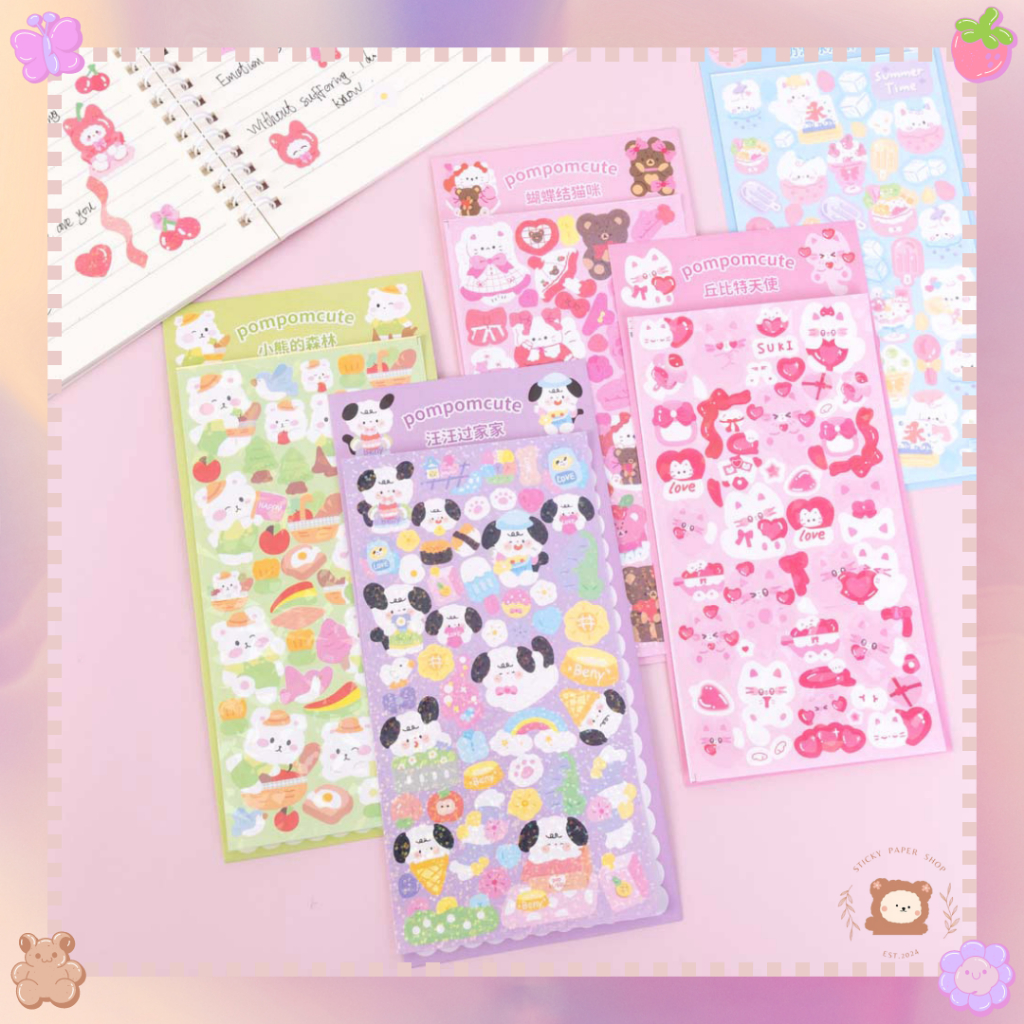 

STIKER GLITER HOLOGRAM CUTE CARTOON KARAKTER LUCU-LUCU Sticker Planner DIY