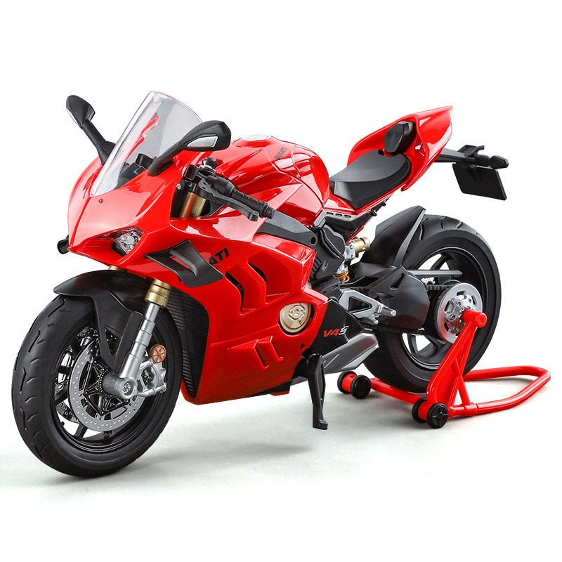 Diecast Alloy Huayi Ducati Panigale V4S Scala 1:9 dan 1:12 With Sound and Light
