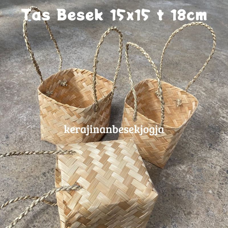 

TERLARIS | TAS BESEK NATURAL 15X15 T 18CM | goodie bag cantik tas snack tas kue kering tas hampers tas makanan