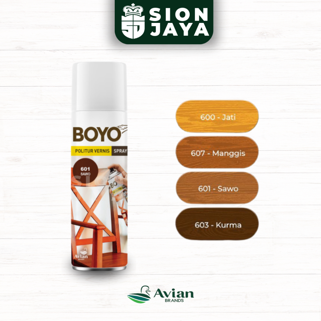 Cat Semprot/ Cat Plitur / Politur / Avian Boyo Politur Spray 400ml Coklat Kayu varian Jati, Manggis,
