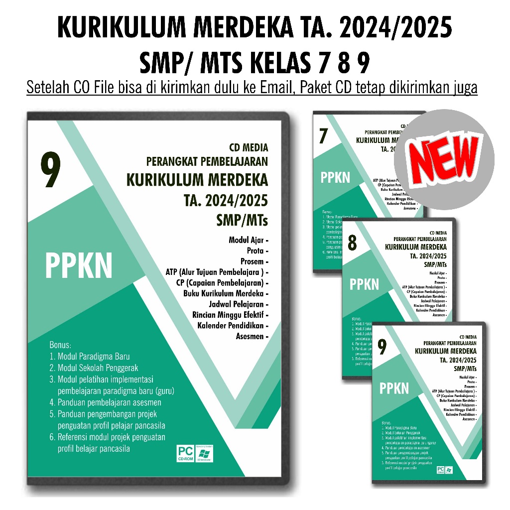 CD PERANGKAT MODUL AJAR KURIKULUM MERDEKA (KUMER) PPKN KLS 7 - KLS 8 - KLS 9 SMP/MTs TA. 24/25