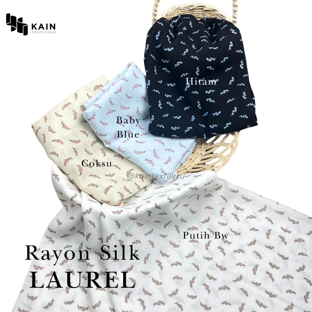 Bahan Kain Rayon Silk Laurel 1 rol ± 100 yard