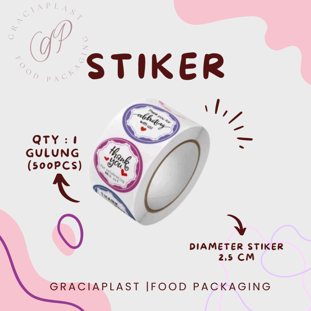 

STIKER THANK YOU/ LABEL SEGEL THANK YOU 1 ROLL (500PCS)