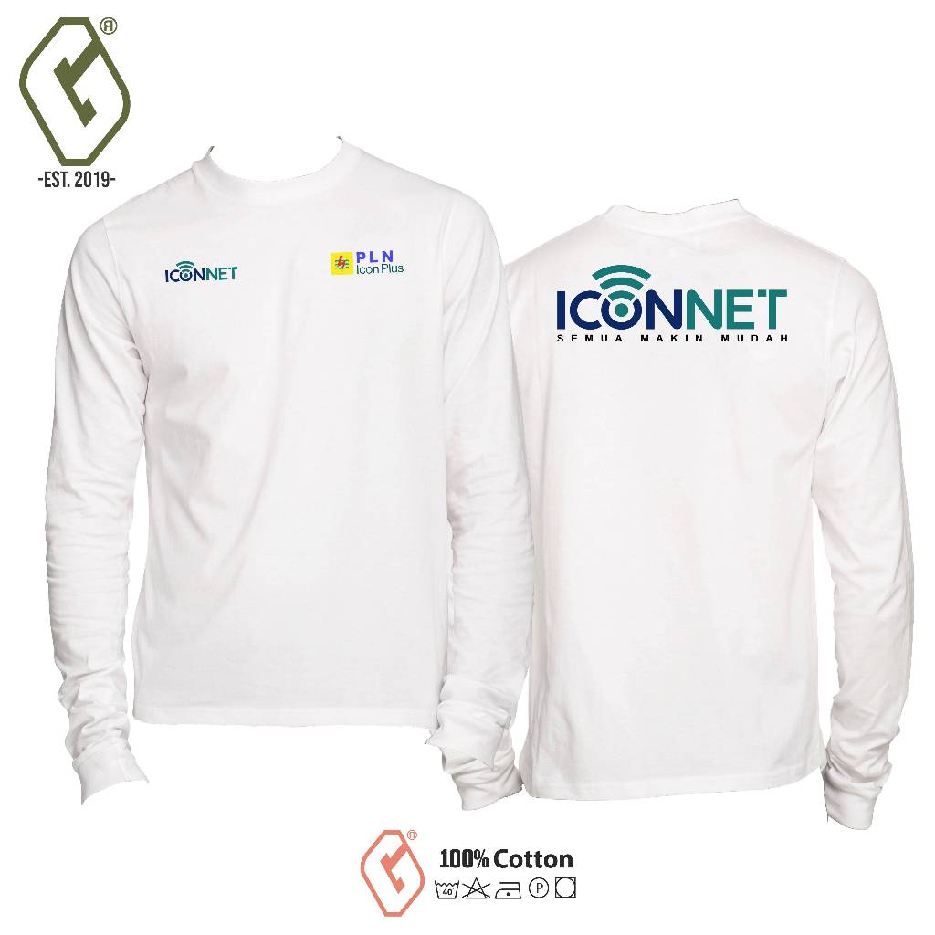 kaos distro pln icon longsleeve / baju pln icon lengan panjang