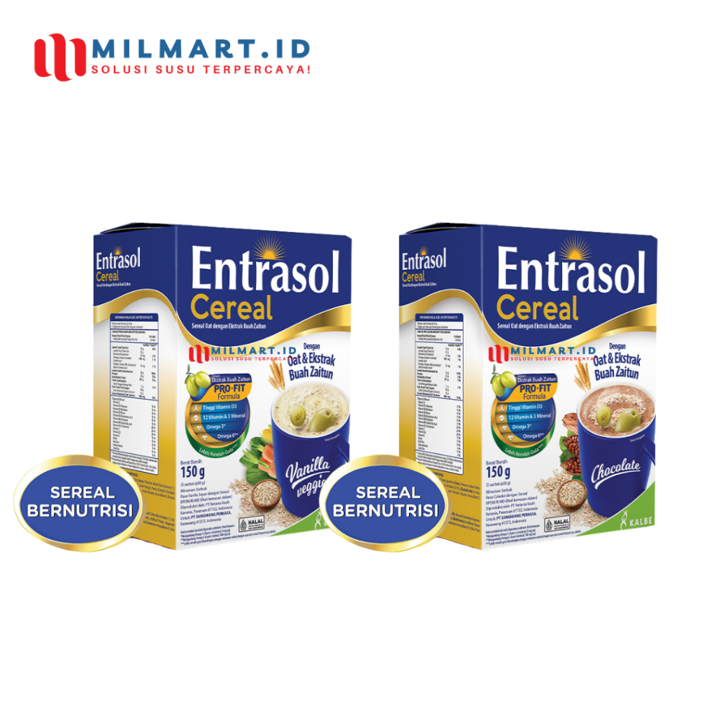 

ENTRASOL CEREAL VANILLA VEGGIE/CHOCOLATE 30 G × 5'S SEREAL INSTANT