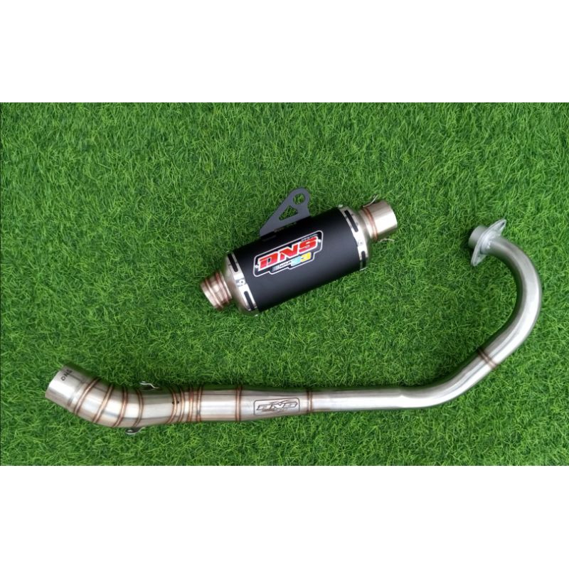 KNALPOT ORIGINAL DNS 33 KOMPETISI FFA 150-200cc OVAL SHORT BLACK COATING LEHER PATEN NON SAMBUNGAN S