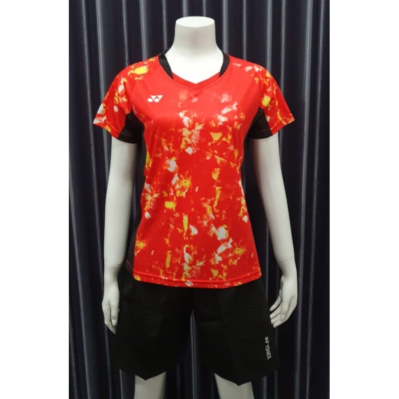 [COD] Kaos Bulutangkis Wanita Y 6567B Merah Baju Badminton Gradeori Import Jersey Perempuan Kekinian
