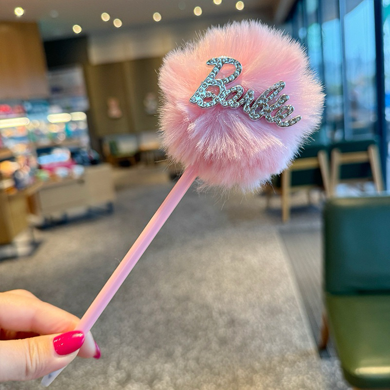 

Pulepen Barbie pompom anak sekolah lucu bulu bola pulpen bolpen sekolah viral pink