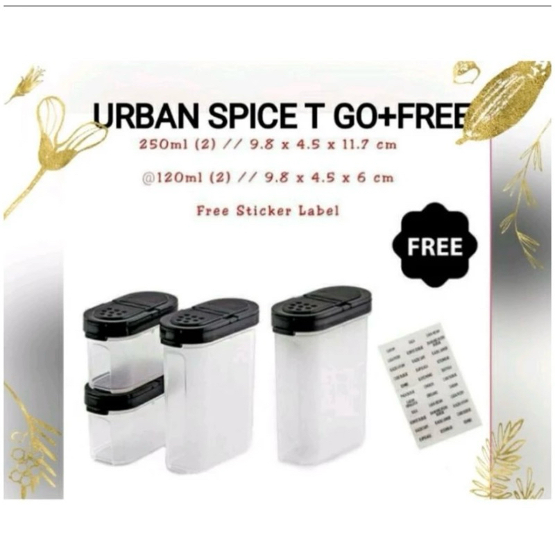 Urban spice to go hitam kotak bumbu tupperware