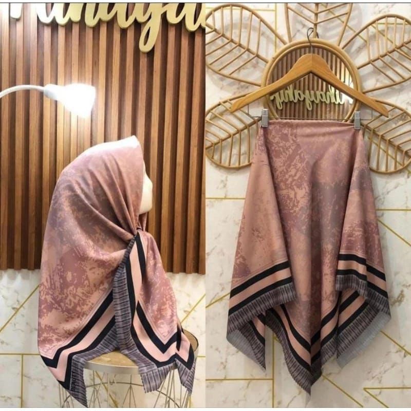 HIJAB SEGI EMPAT MOTIF JR BEAUTY PREMIUM MEWAH TERBARU YAMAN DI PAKAI LASER CUT MUDAH DI BENTUK