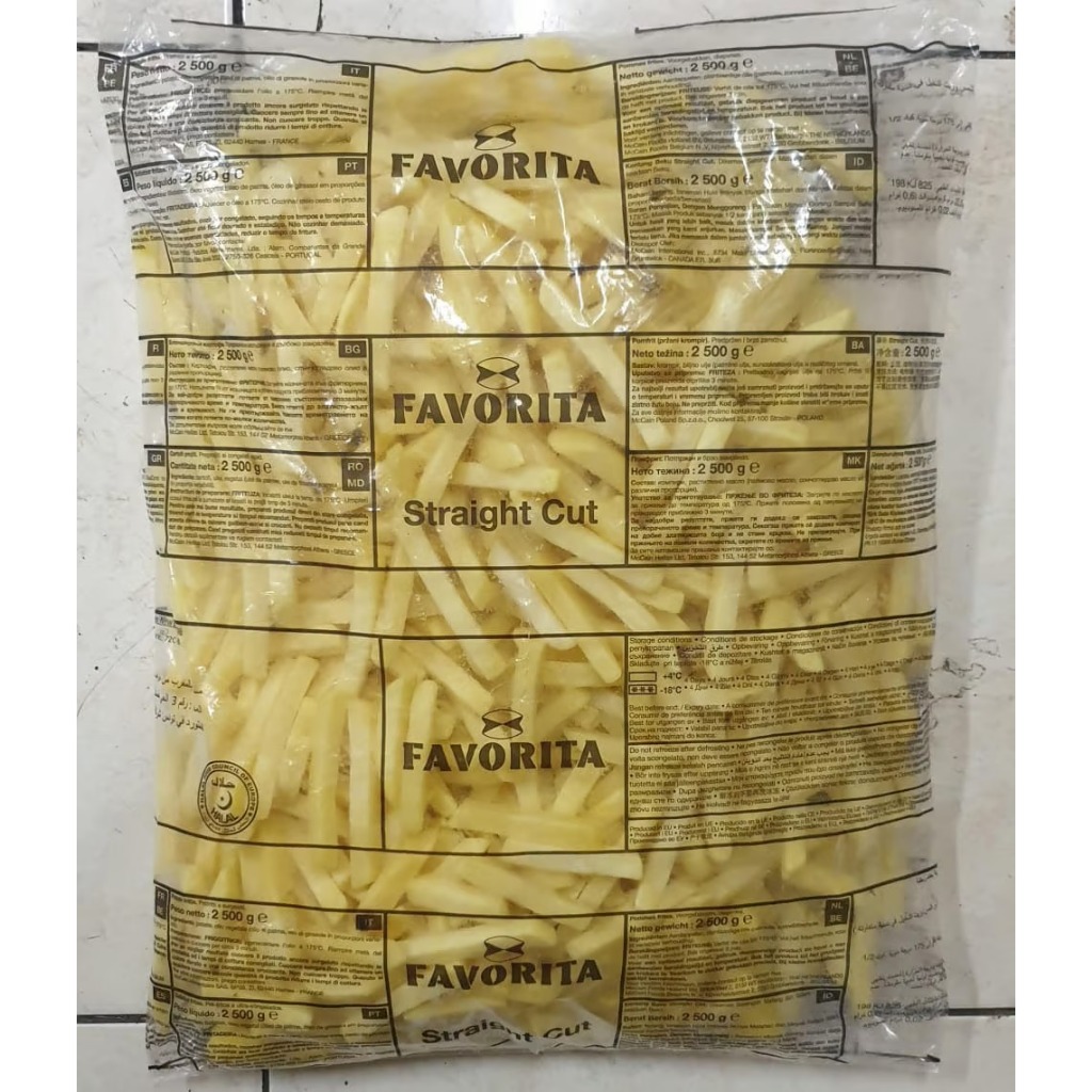 

MCCAIN FAVORITA STRAIGHT CUT 9X9MM 2.5KG, KENTANG BEKU TEBAL PERPACK