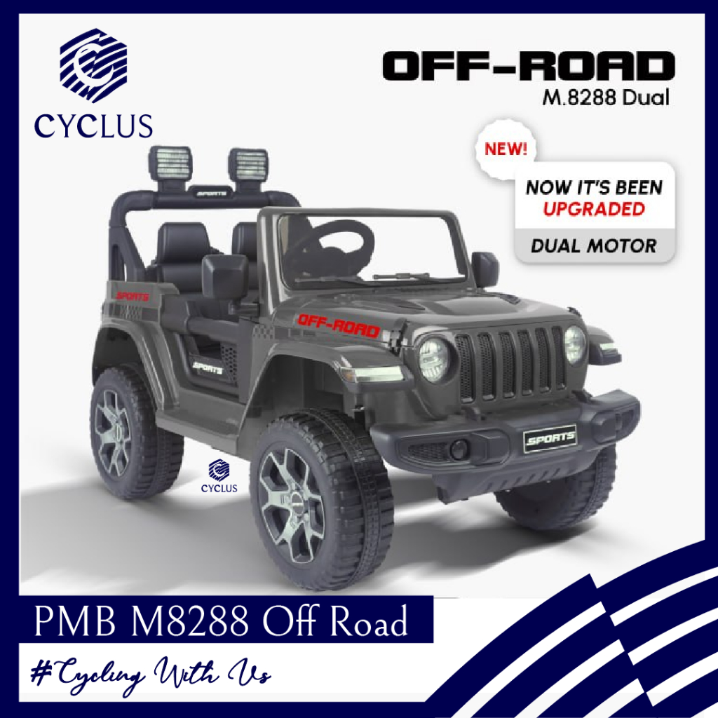Mobil Aki Jeep PMB M-8288 M8288 OFF ROAD Mainan Anak Remote Control Listrik Mobilan PMB 8288