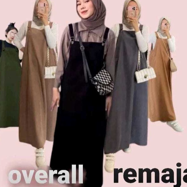 KF7 BAJU KODOK OVERALL ROK WANITA REMAJA MOTIF POLOS