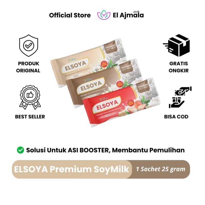 

El Ajmala - ELSOYA ASI BOOSTER Susu Kedelai Premium Plus Daun Katuk 1 Saset 20 Gram