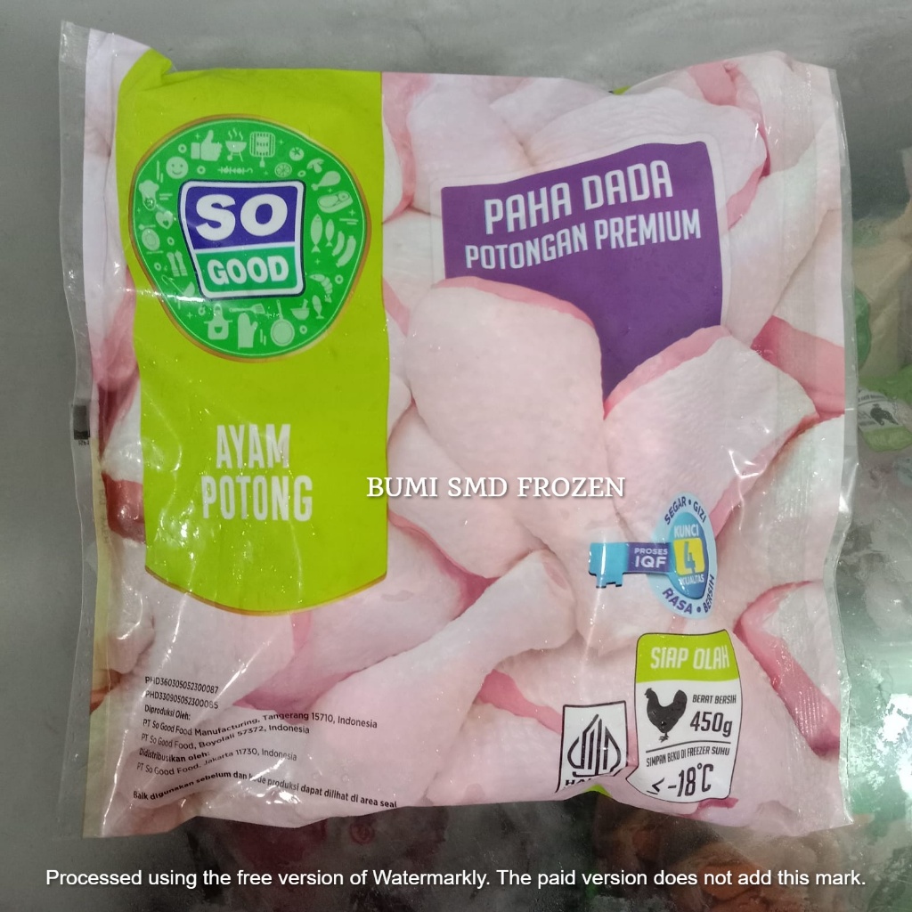 

So Good Ayam Potong PAHA DADA Potong Premium 450gram