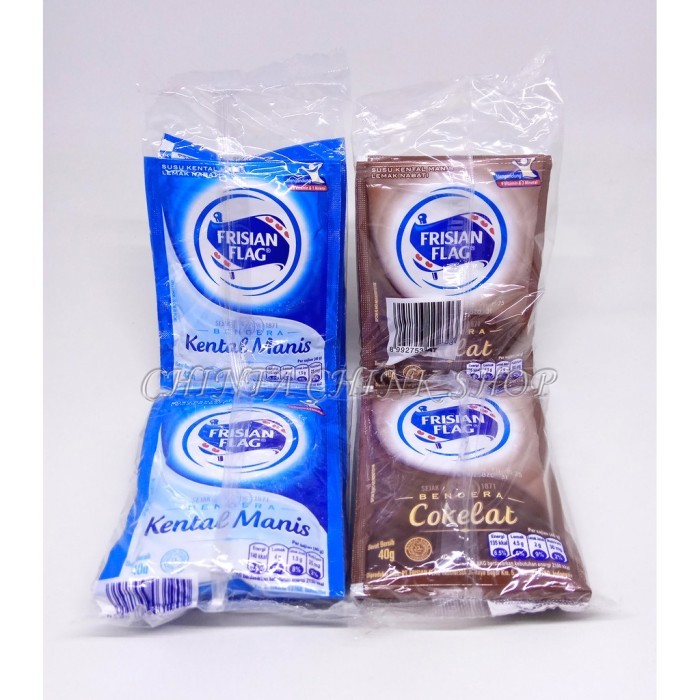 

Frisian Flag Susu Kental Manis Rentengan - Isi 6 Sachet - Vanilla - Coklat - Full Cream - Korean Strawberry