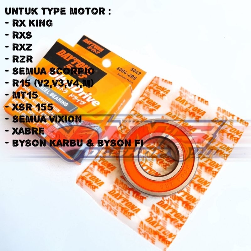 Bearing Laher Nap Gear Gir Daytona 5049 (6004-2RS) RX King, All R15, ALL Vixion, XSR155, MT15, All B