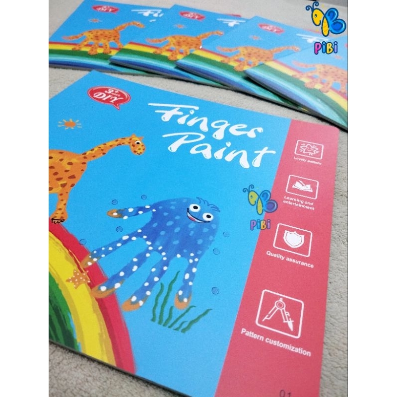 PIBI - Finger Painting Book / Buku Menggambar Mewarnai / Mainan Edukasi