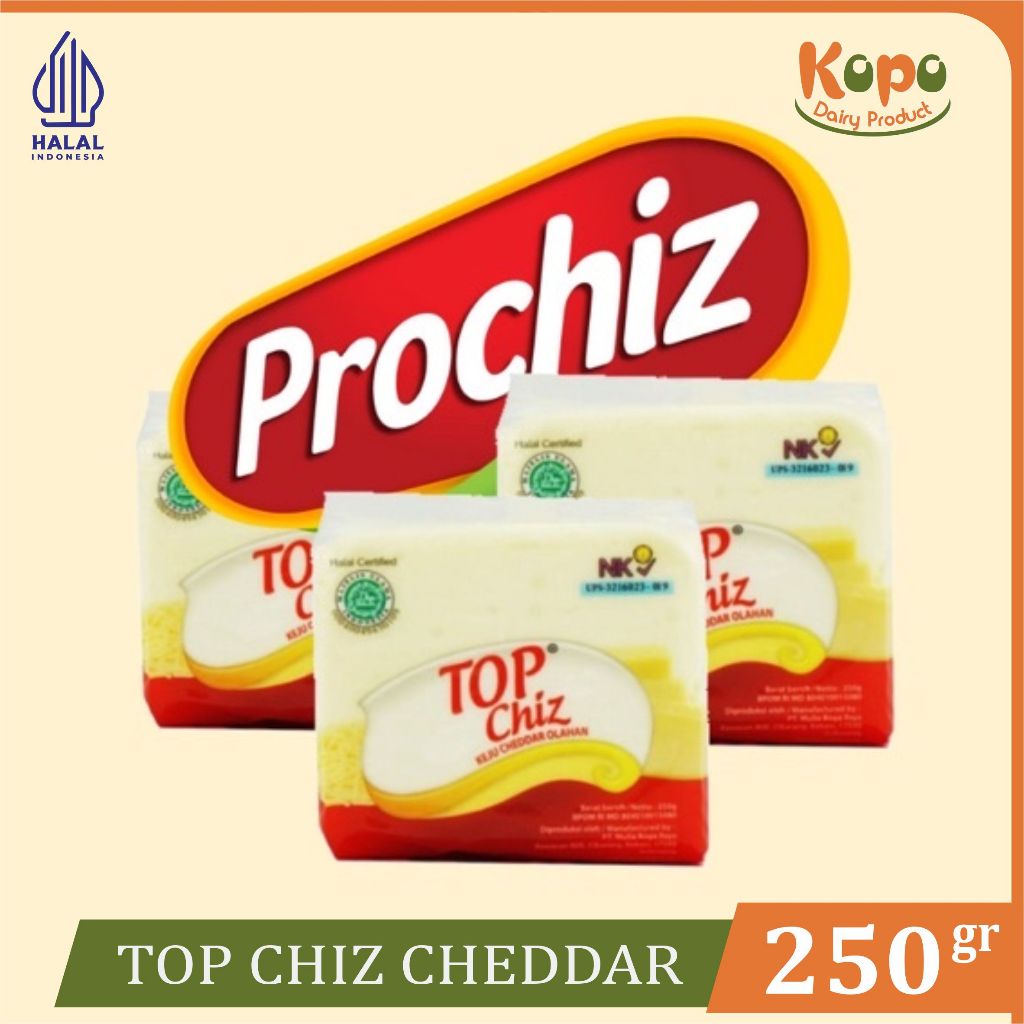 

Keju Cheddar TopChiz 250gr | Keju Cheddar Prochiz