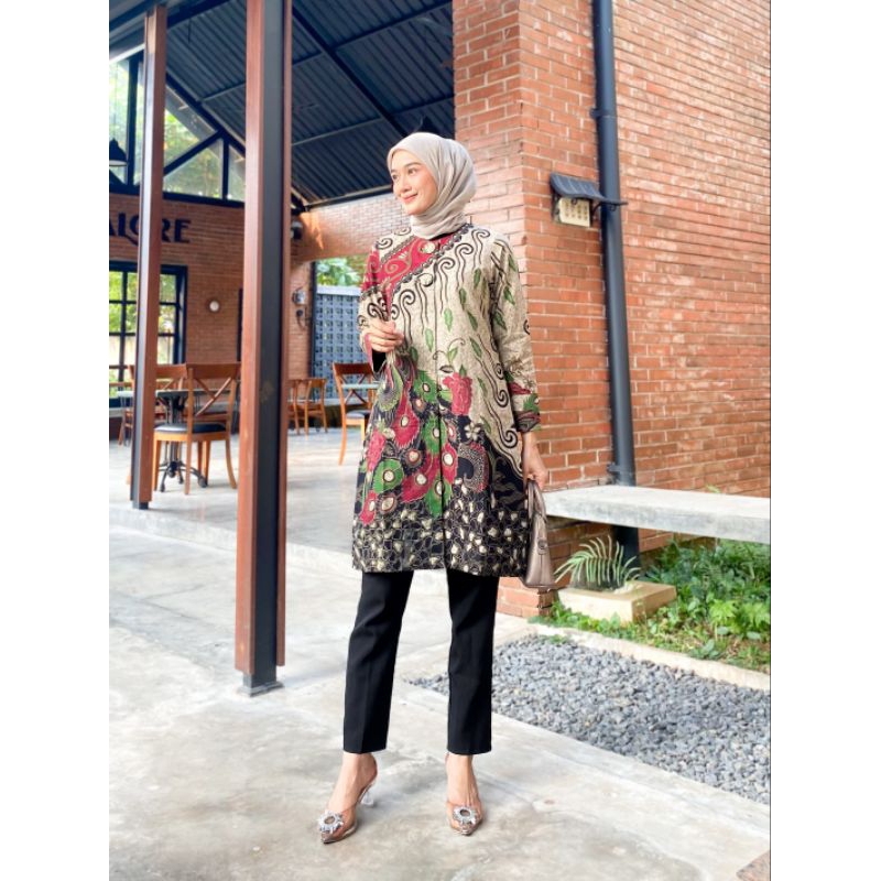 Baju Batik Wanita Premium full trikot Butik Batik tikstoun S M L XL XXL