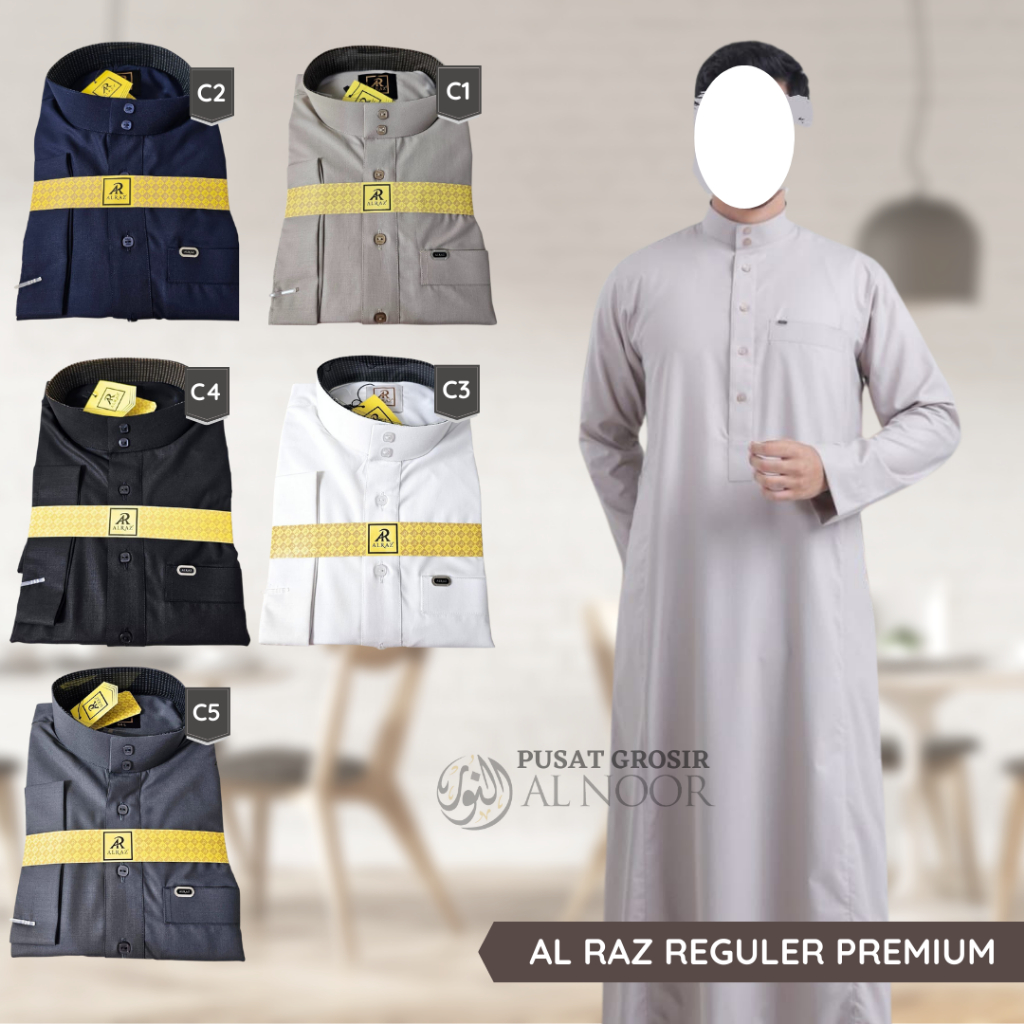 Jubah Saudi | Gamis Pria | Al Raz Reguler Premium Non Manset - Pusat Grosir Alnoor