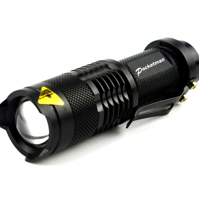 Pabrik  Senter Police Pocketman Senter LED Flashlight 2 Lumens Waterproof 2  Black