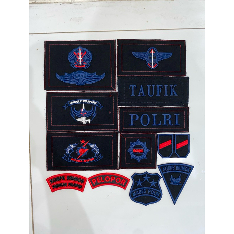 ATRIBUT BRIMOB PDL HITAM BORDIR TIMBUL