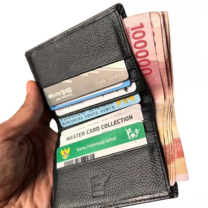 Pilihan Dompet Kartu ATM Dompet Kartu Kulit Asli Dompet Lipat ATM Pria Wanita Kulit Asli