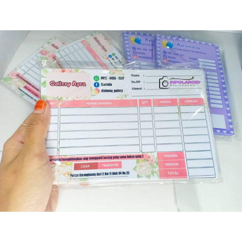 

Nota Custom Olshop (Nota Jualan, Nota Warung, Nota Laundry, Nota Olshop)