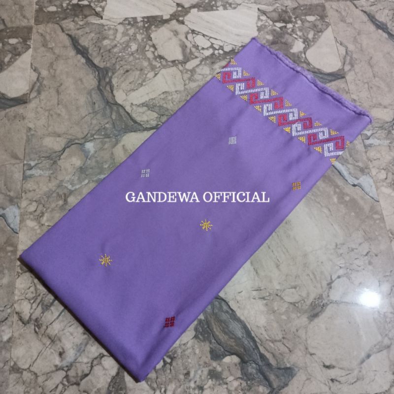 GANDEWA TENUN || Kain Oxford Expo Sari Grade AAA Warna Sulam Bordir Pabintik Motif Toraja Tumpal Uli
