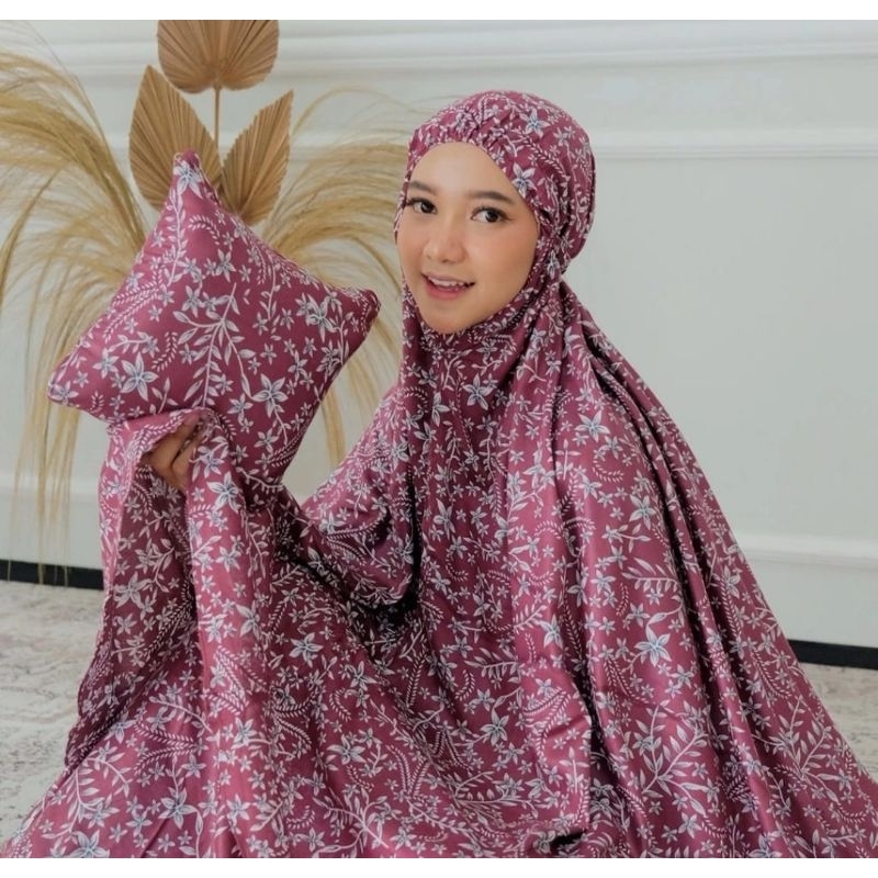 Mukena Rayon Printing Motif Bunga Lily