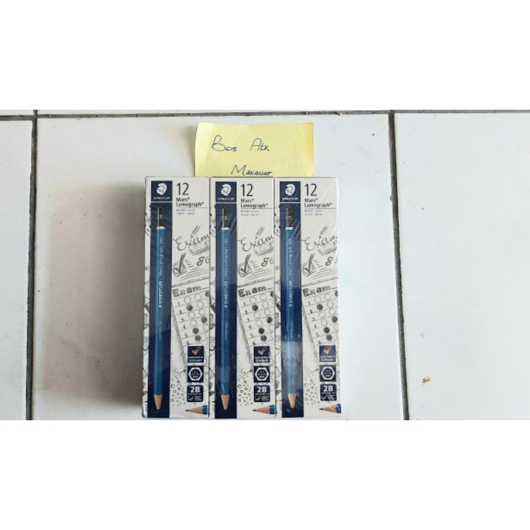 

1 LUSIN PENSIL 2B STEADTLER MARS LUMOGRAPH 1 FOR EXAM ORIGINAL PENSIL 2B BERKUALITAS t Z1O3