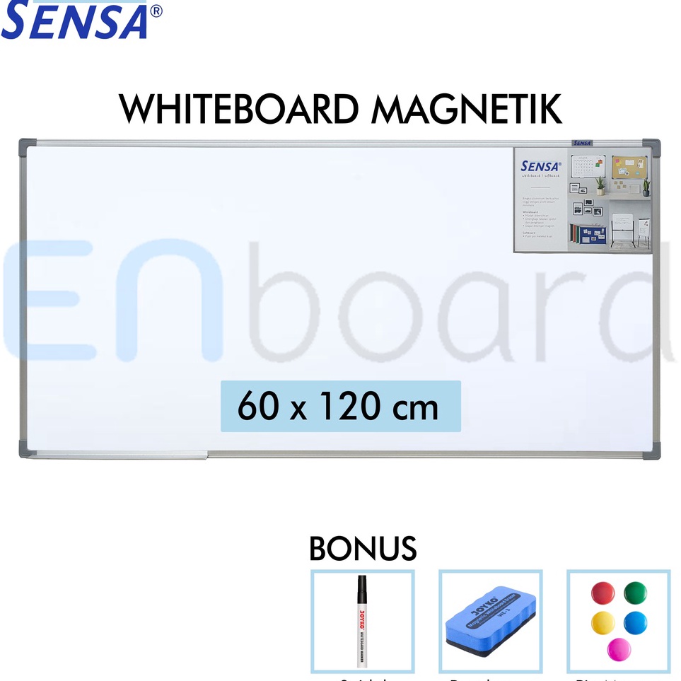 

Papan Tulis Whiteboard White Board Gantung Magnet Single Face Sensa 6 x 12 cm v F2T5
