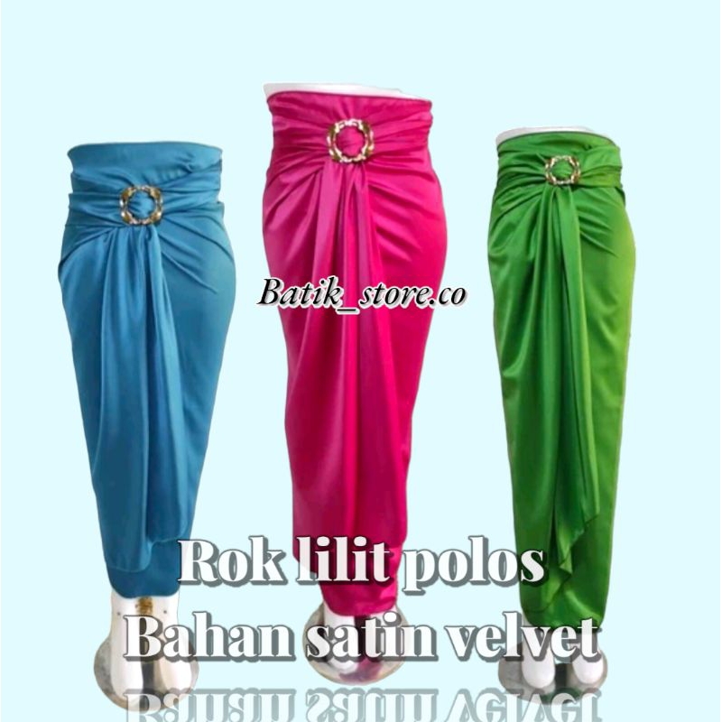 Rok lilit instan satin/Rok lilit polos/Rok lilit satin/Satin wrak skirt