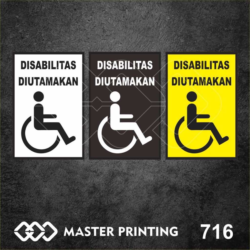 

716 - Stiker Disabilitas Diutamakan, Sticker Vinyl, Tahan Air, Termurah, dan Bisa Custom