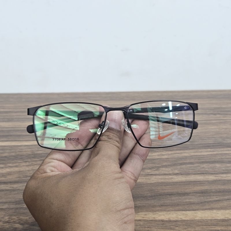 frame kacamata pria wanita sporty kotak 7708AF C4 58 full coklat