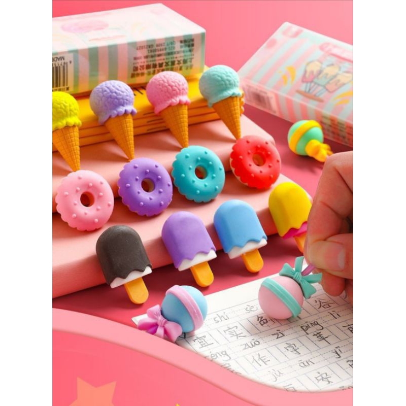 

{TOKO BARU} Pengahapus karakter/ penghapus mekanik/ pengapusan lucu/alat tulis sekolah anak anak/karakter minuman/karakter es krim/lolipop/donat/ice cone/ murah/grosiran ASEMKA JAKARTA