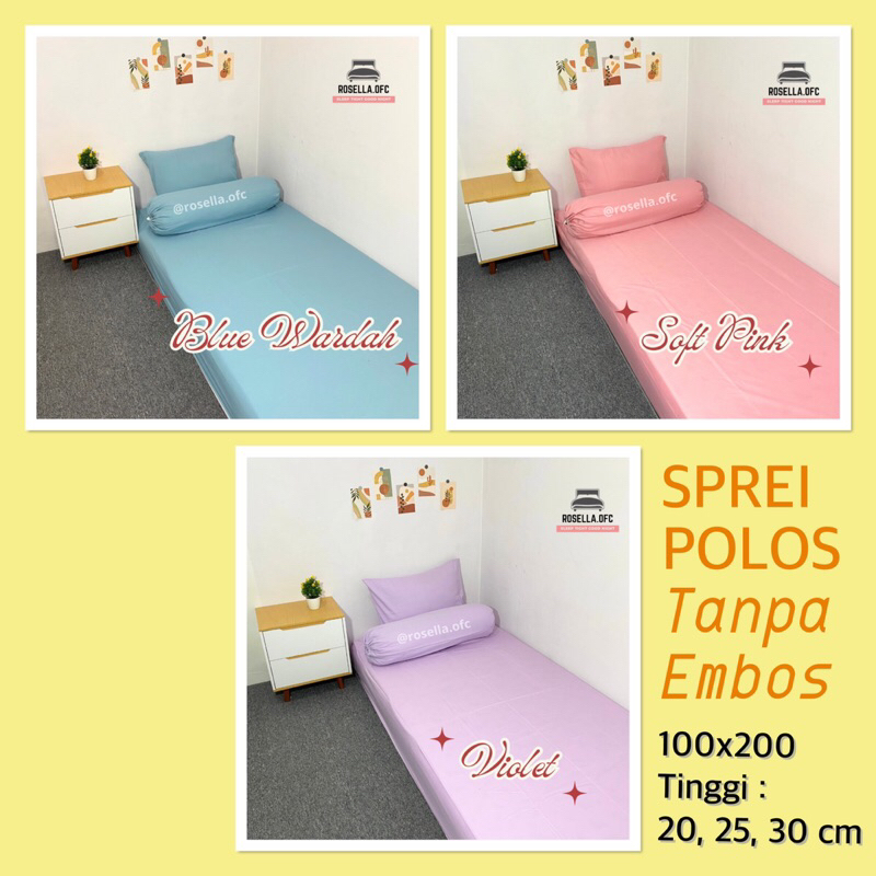 Sprei 100x200x20 100x200x30 Polos Katun Tinggi 30 cm 20 cm