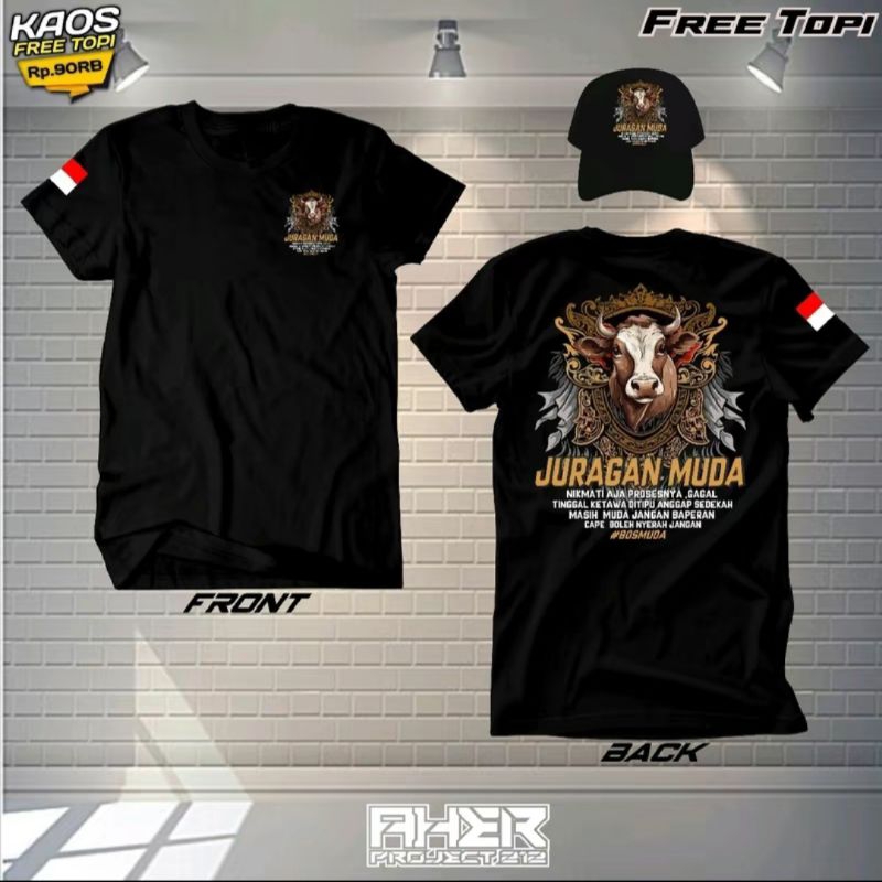 KAOS  PETERNAK SAPI FREE TOPI || KAOS SAPI FREE TOPI || KAOS GAMBAR SAPI || KAOS KEREN || KUALITAS P