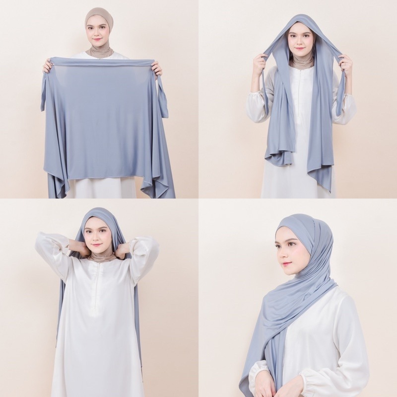 [ TERMURAH ] Nabila Pashmina Instant Tali Jersey Premium 18 Warna Hijab Pashmina Grosir Murah GOM