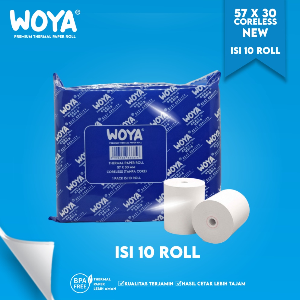 

Promo Menarik WOYA 1 ROLL KERTAS STRUK THERMAL PAPER ROLL 57X3 TERMAL EDC THERMAL PRINTER MINI BLUETOOTH 58MM 58X3