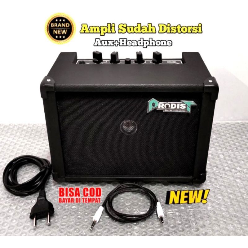 Ampli Gitar Listrik -Ampli Gitar PRODIST Mini 4 Inch Sudah Distorsi+Aux+Headphone