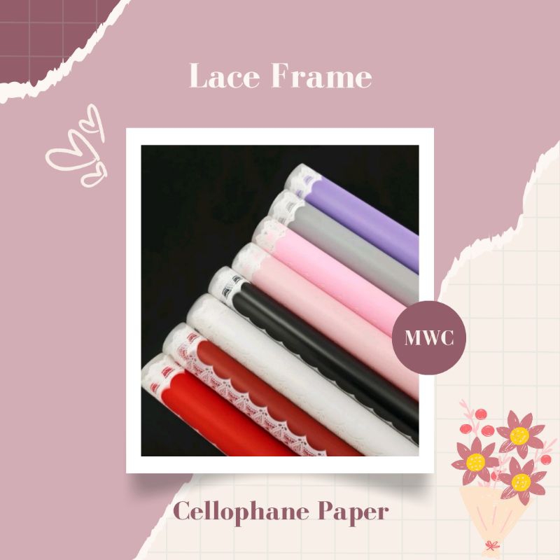 

[❗Wajib Beli Paper Core] Cellophane Paper Lace Frame (Frame Renda)