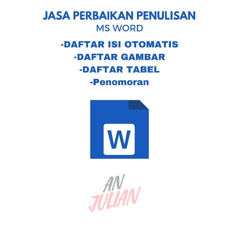 

Jasa Perbaikan Penulisan Ms Word |Daftar isi Otomatis|Daftar Gambar|Daftar Tabel