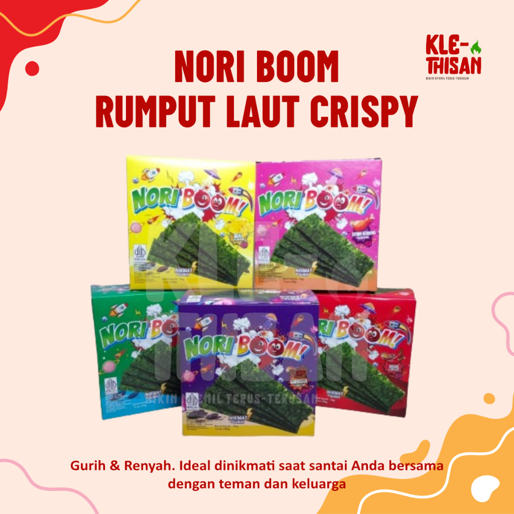 

Nori Boom Rumpul Laut Crispy Noriboom Snack Anak 5 Rasa