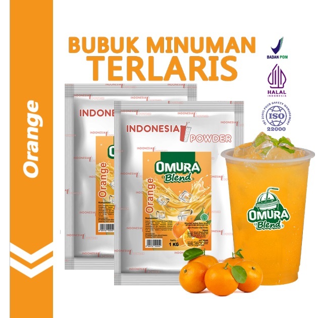 

[Bundle 2Bag x 1Kg] Rasa Orange / Bubuk Minuman Premium Merk Omura Blend (Mix Gula)
